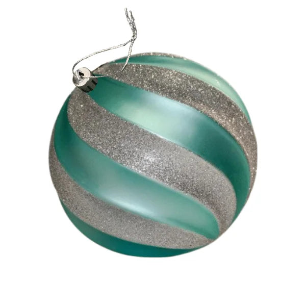 Teal Blue Silver & White Ornaments