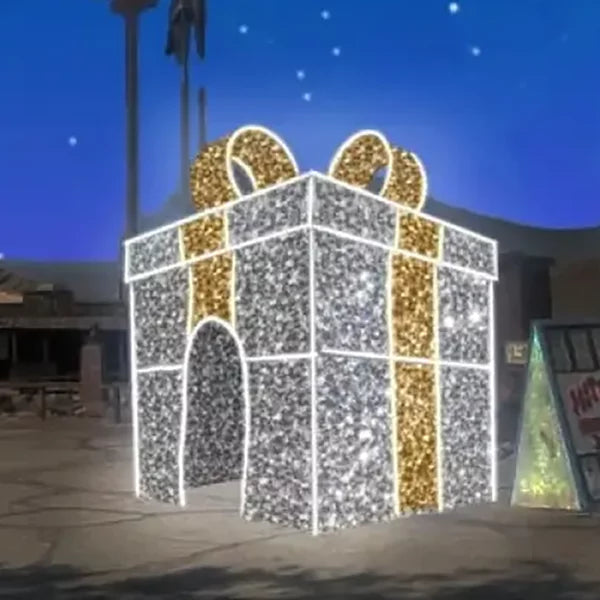 14FT-Silver-and-Gold-Walkthrough-Tinsel-Gift-Box-2