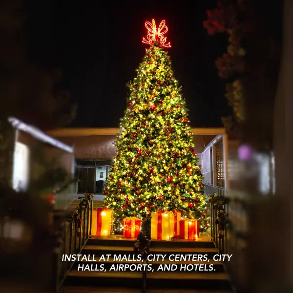 Decorated Christmas tree with lights best for indoor and outdoor