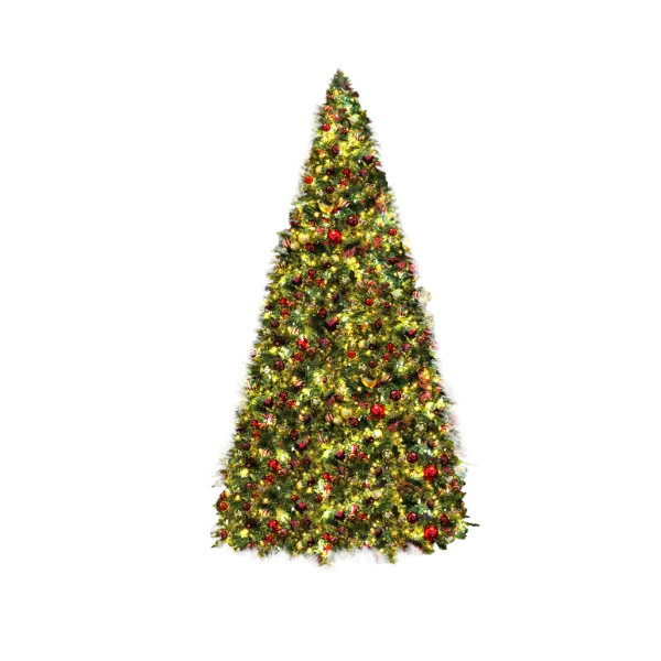 Decorated Christmas tree with lights and ornaments