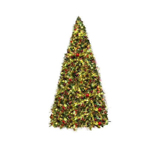 Decorated Christmas tree with lights and ornaments