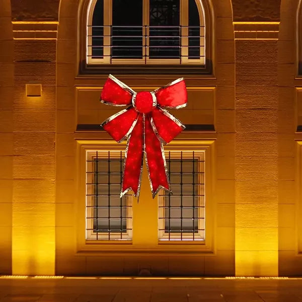 6FT-Red-and-Silver-Lighted-Structure-Bow-Centerpiece-2