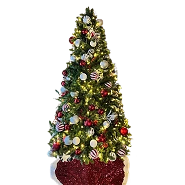 7.5FT-predecorated-tree-with-Lights-Red-Silver-White-Ornament-2