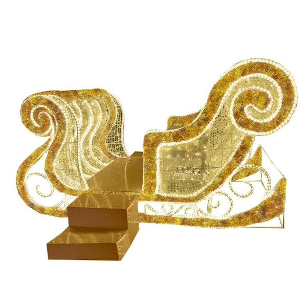 8FT-Santa-Sleigh-Lighted-with-Tinsel-3