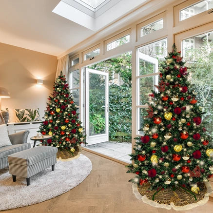 9FT-Red-Burgundy-and-Gold-Predecorated-PVC-Tree-7