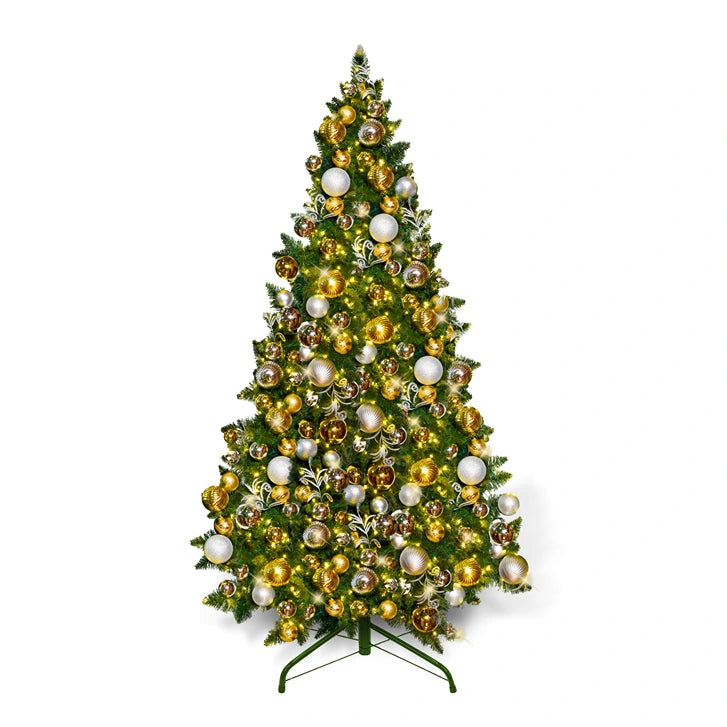 9FT-Silver-and-Gold-Predecorated-PVC-Tree-1