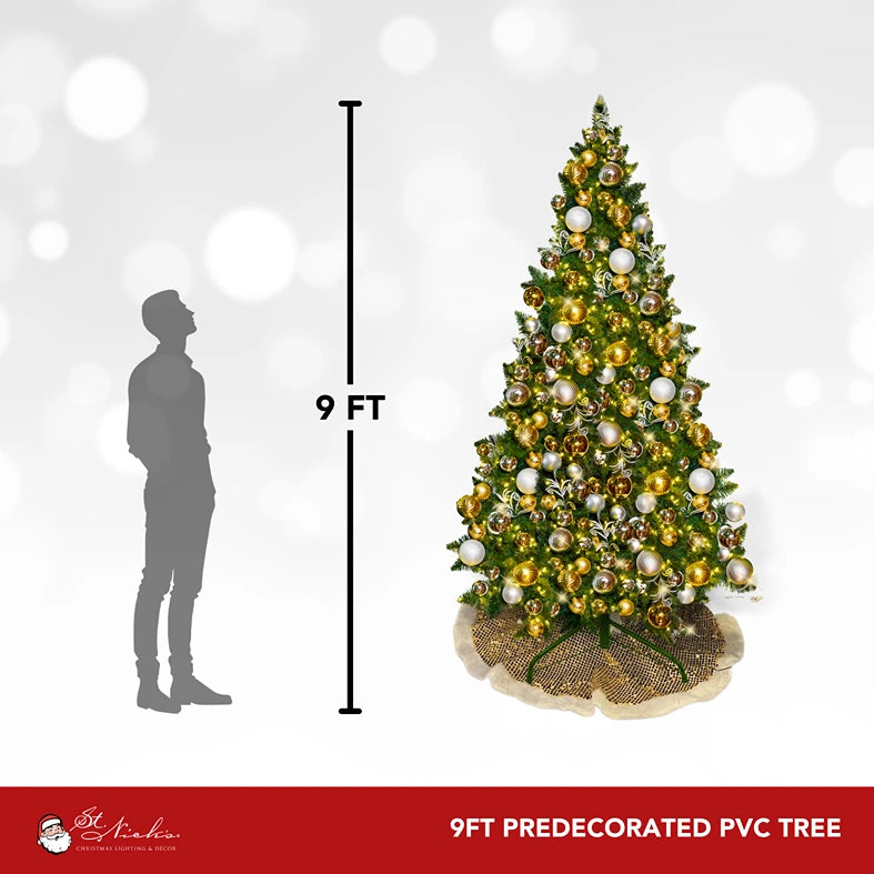 9FT-Silver-and-Gold-Predecorated-PVC-Tree-2