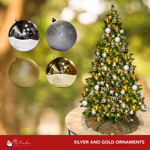 9FT-Silver-and-Gold-Predecorated-PVC-Tree-5