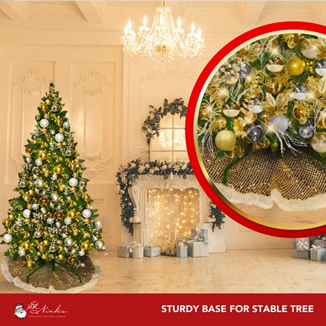 9FT-Silver-and-Gold-Predecorated-PVC-Tree-6