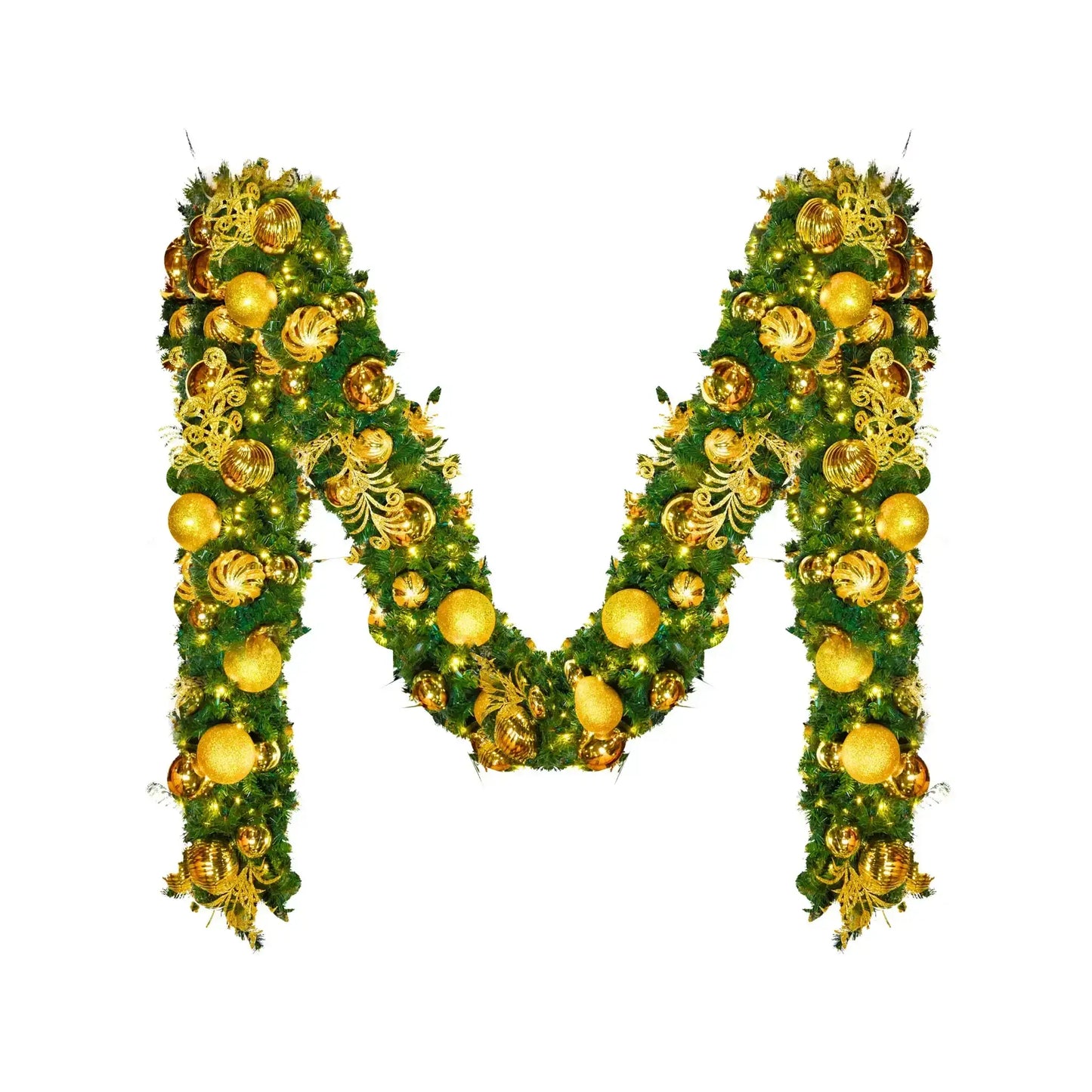 Christmas wreath with gold ornaments