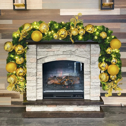 9x14-Pre-Decorated-Garland-with-Warm-White-Lights-Gold-2