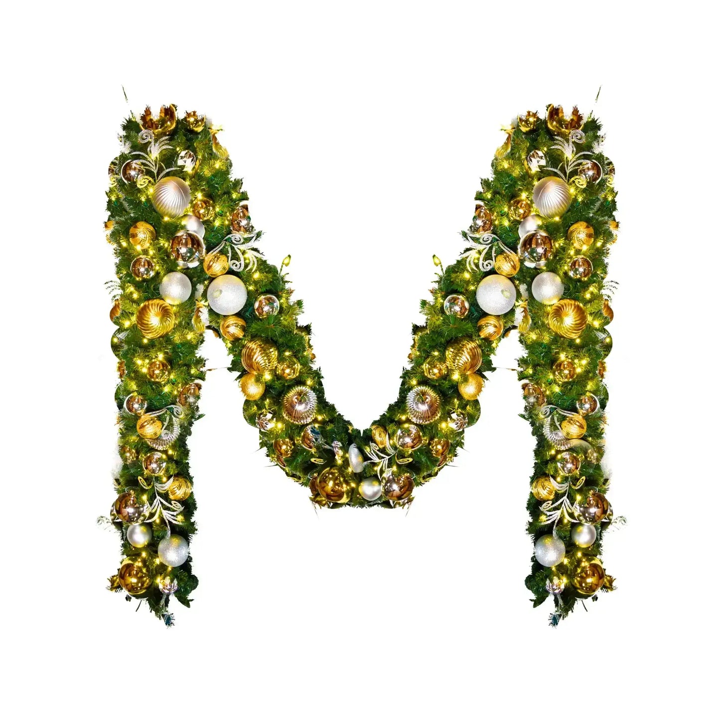 Decorative Christmas garland with ornaments