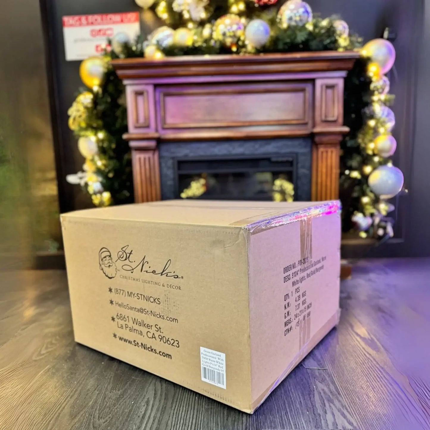 9x14-Pre-Decorated-Garland-with-Warm-White-Lights-Gold-Silver-3