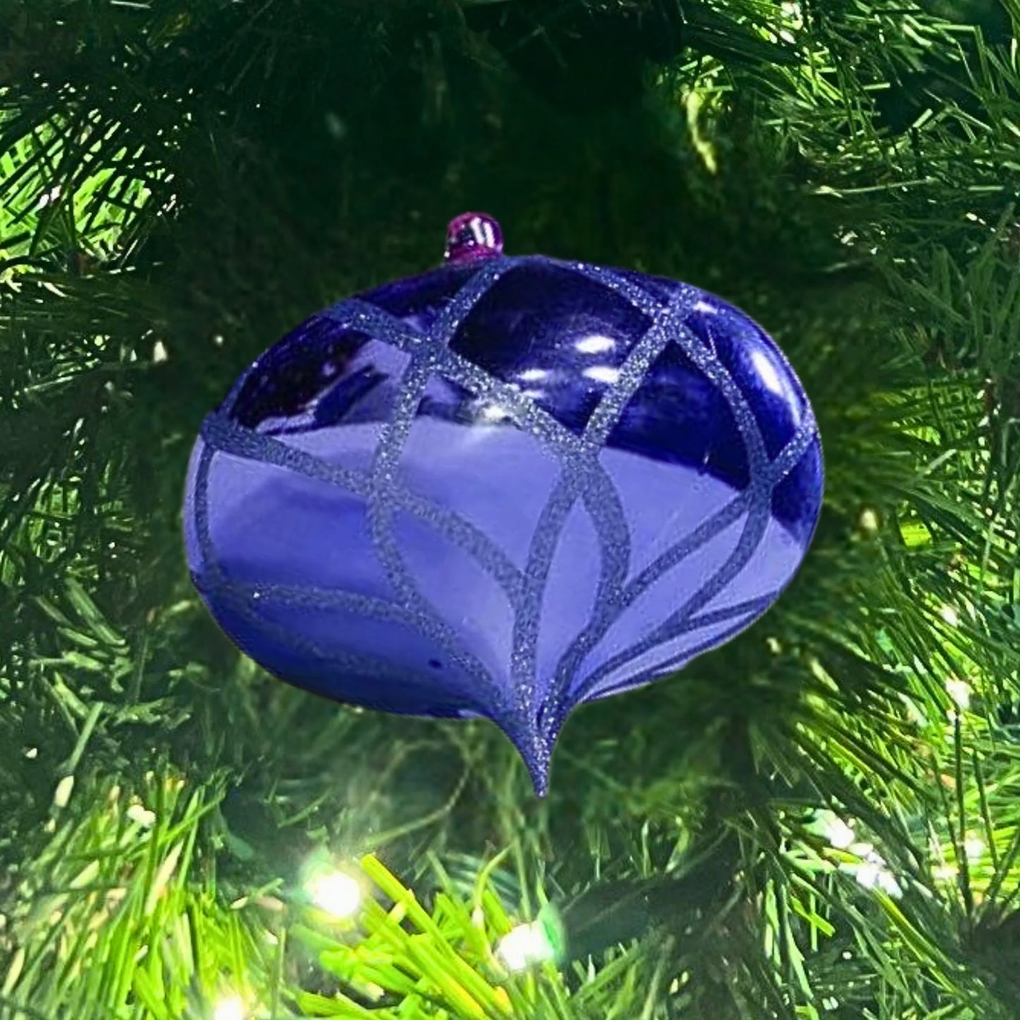 Blue-Ornament-Shiny-With-Glitter-Flower-Onion-2