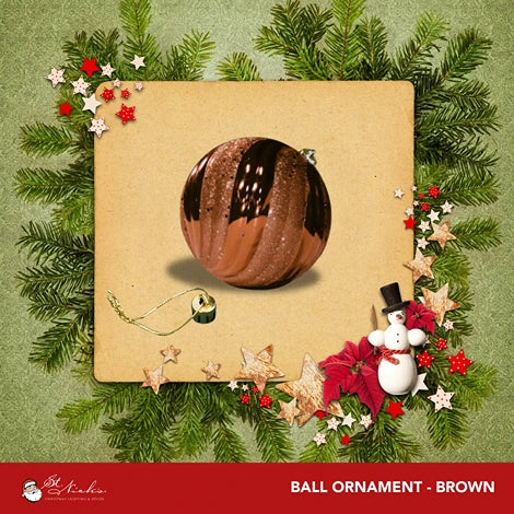 Brown-Ornament-Shiny-Swirl-Ball-with-Glitter-150MM-2
