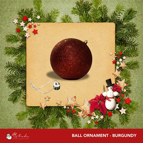 Burgundy-Ornament-Glitter-Ball-100MM-2