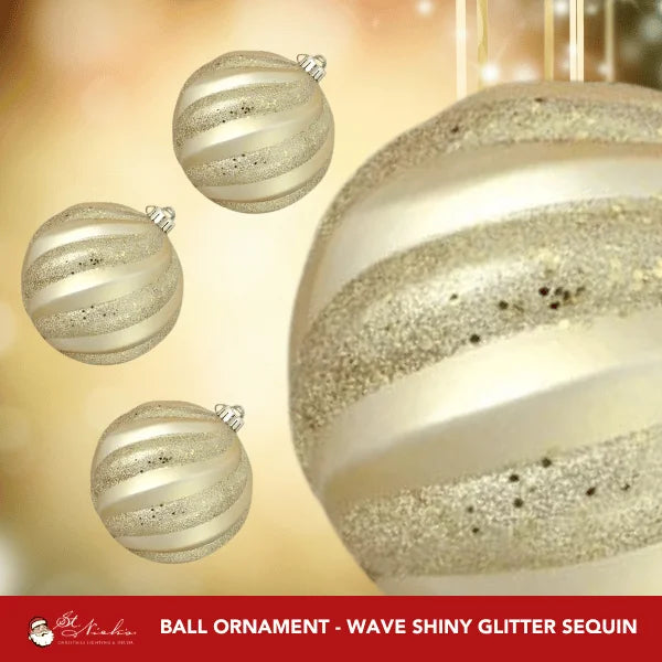 Champagne-Ornament-Wave-Shiny-With-Glitter-Sequin-150MM-3