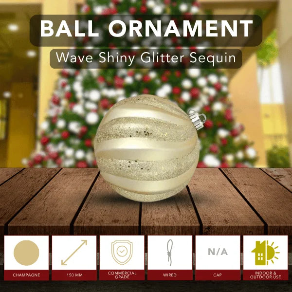 Champagne-Ornament-Wave-Shiny-With-Glitter-Sequin-150MM-6