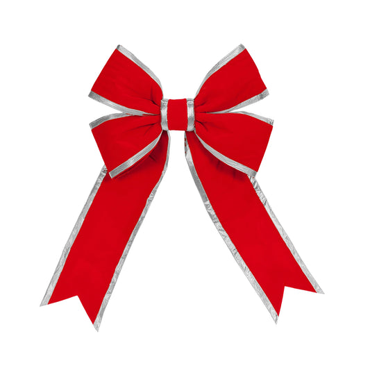 Christmas-Bow-Red-Nylon-with-Silver-Lining-1