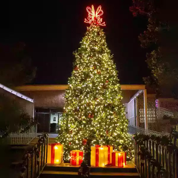 giant-christmas-Tree-Amber-Warm-White-&-Cool-White-LED-Twinkle-Red-Burgundy-and-Gold-20ft-2