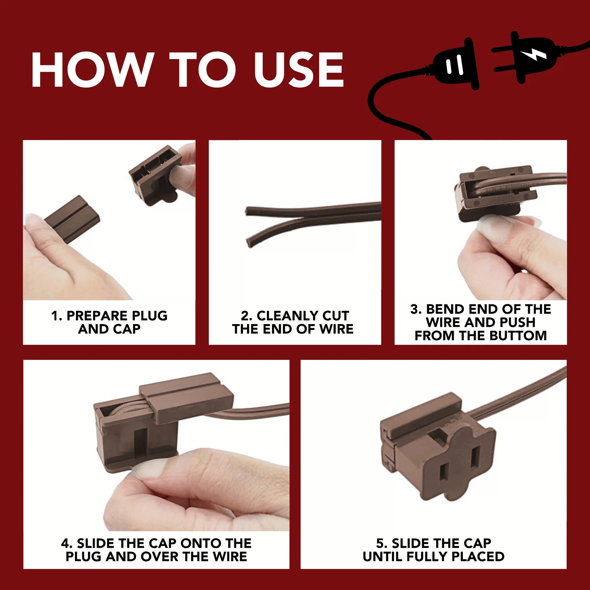 Hardware-Female-Zip-Plug-Brown-Pack-Of-25-PCS-5