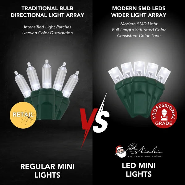 LED-Mini-Lights-5MM-Pure-White-Static-Green-Wire-6-Spacing-6