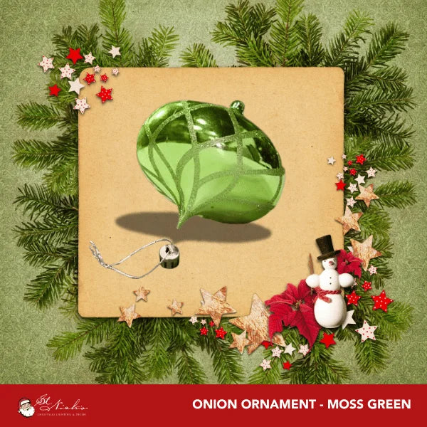 Moss-Green-Shiny-with-Glitter-Flower-Onion-150MM-2