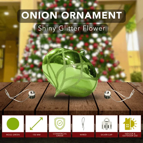 Moss-Green-Shiny-with-Glitter-Flower-Onion-150MM-6