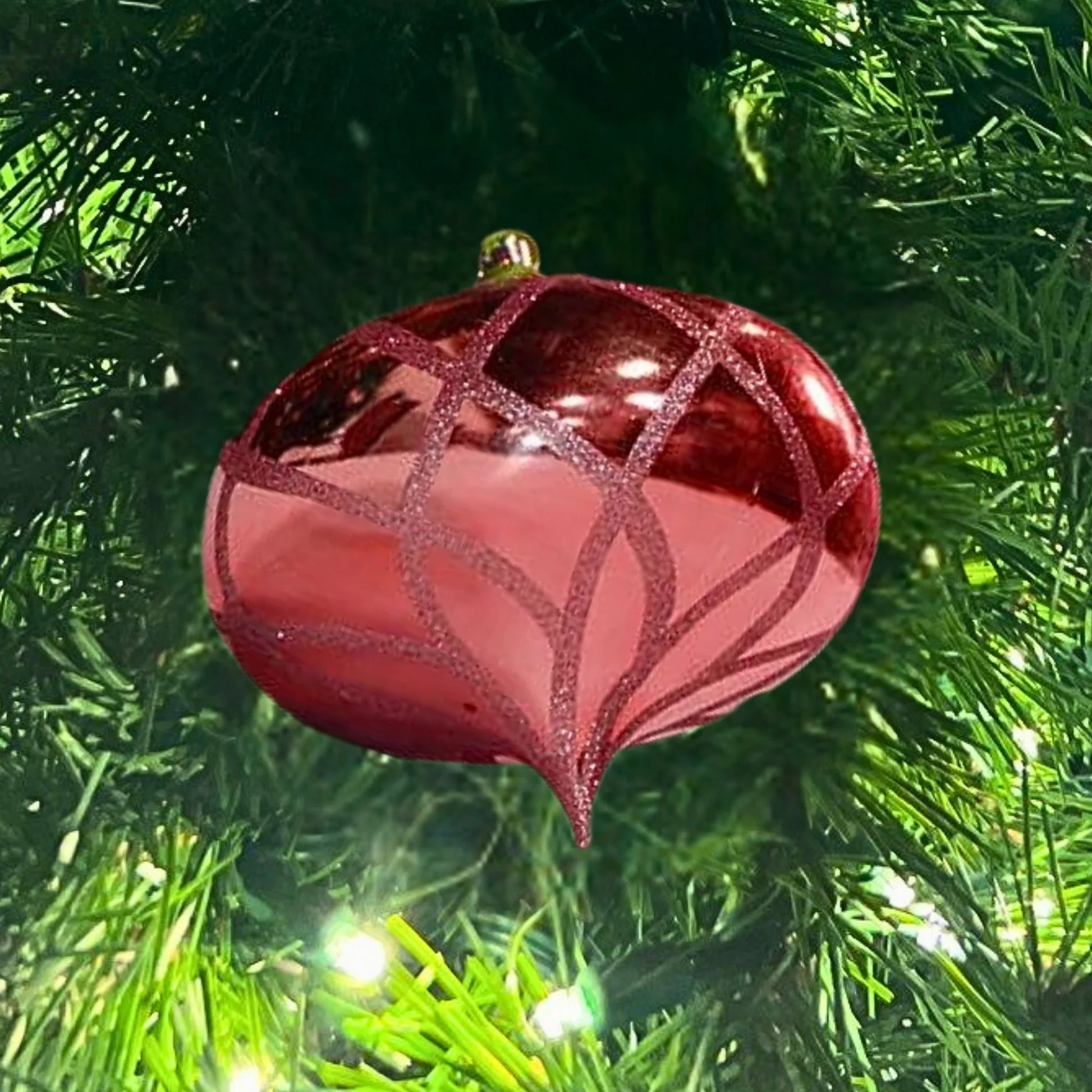 Pink-Ornament-Shiny-with-Glitter-Flower-Onion-2