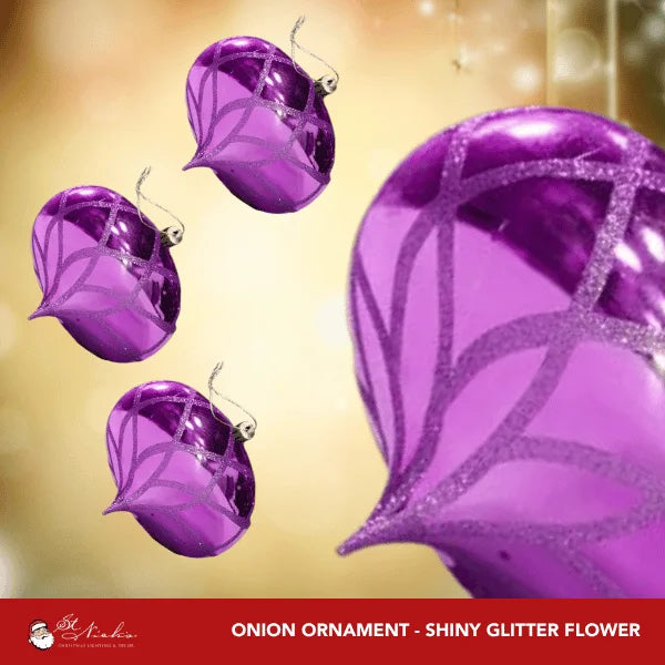 Purple-Ornament-Shiny-with-Glitter-Flower-Onion-150MM-3