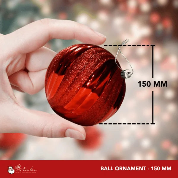 Red-Shiny-Swirl-Ball-with-Glitter-150MM-4