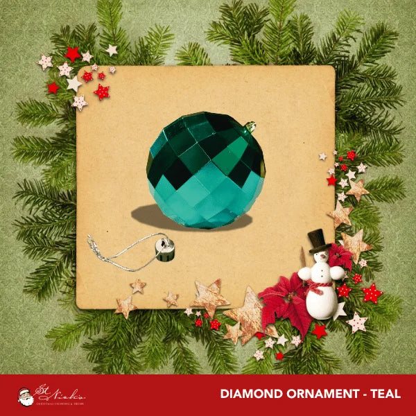 Teal-Ornament-Shiny-Diamond-150MM-2