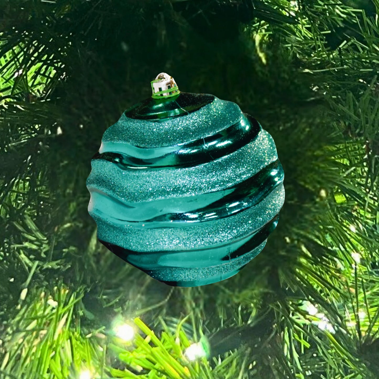 Teal-Ornament-Wave-Shiny-with-Glitter-2