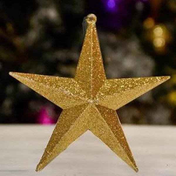 champagne-glitter-star-tree-ornament-150mm
