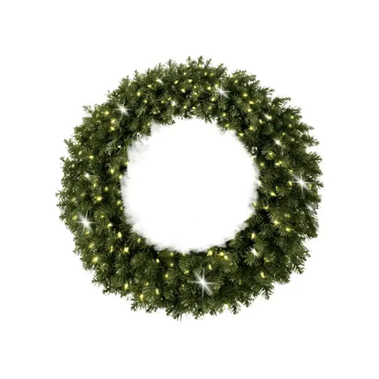Green Christmas wreath with lights