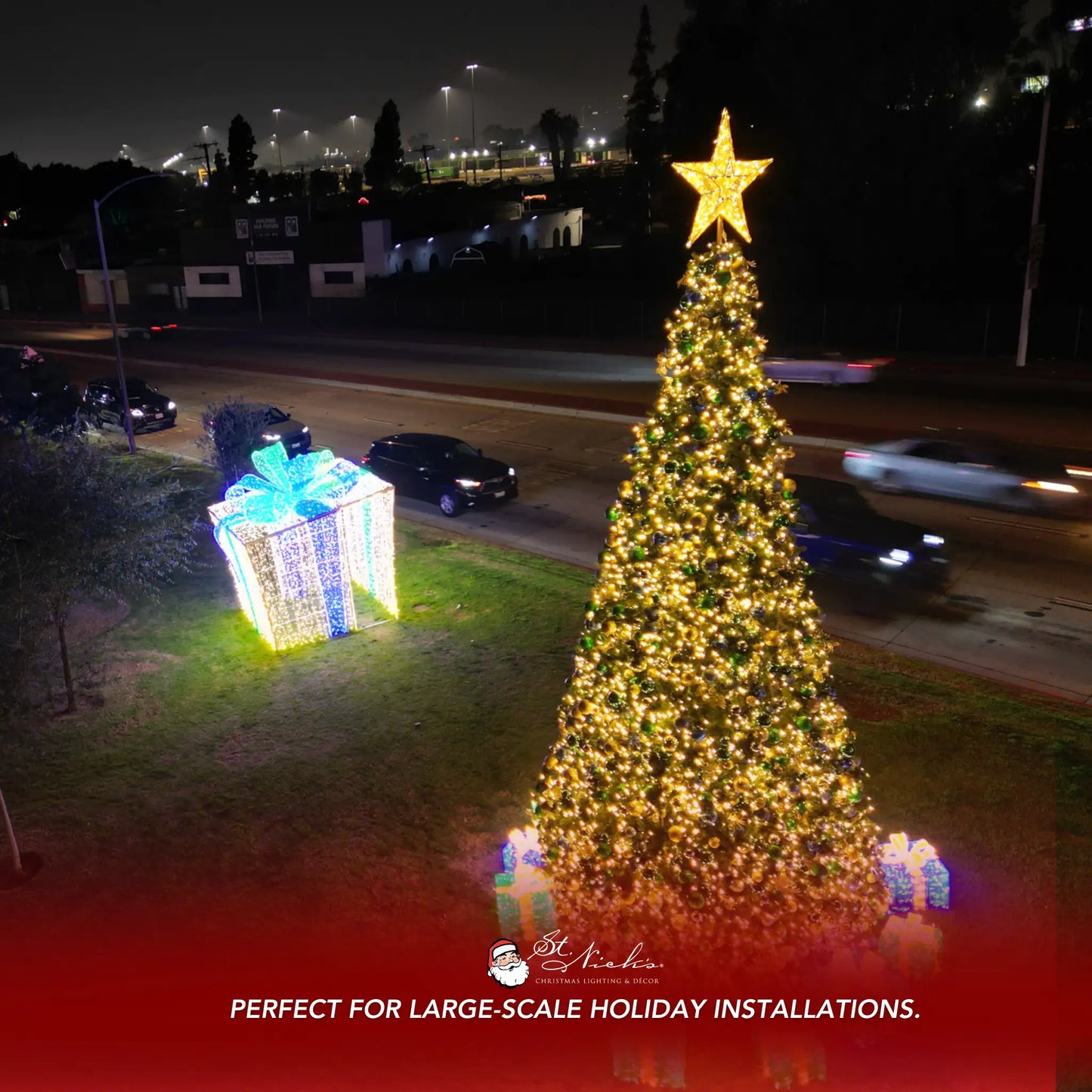 Gold 5-Point Star - W/ Warm White Twinkle Light