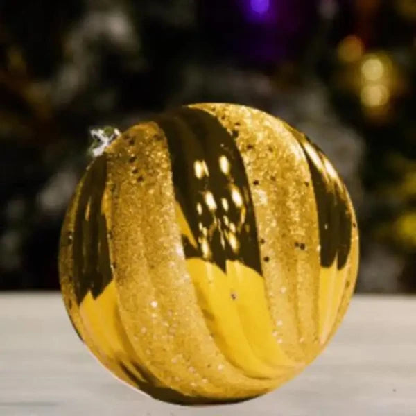 Gold Shiny With Glitter Sequin Swirl - 120MM - with / Ornament