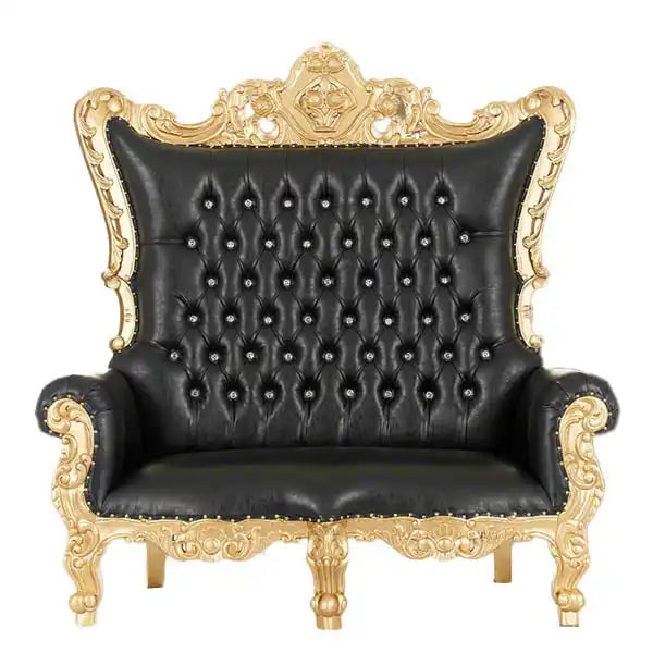 king-caroleous-royal-love-seat-black-gold-velvet-santa-throne