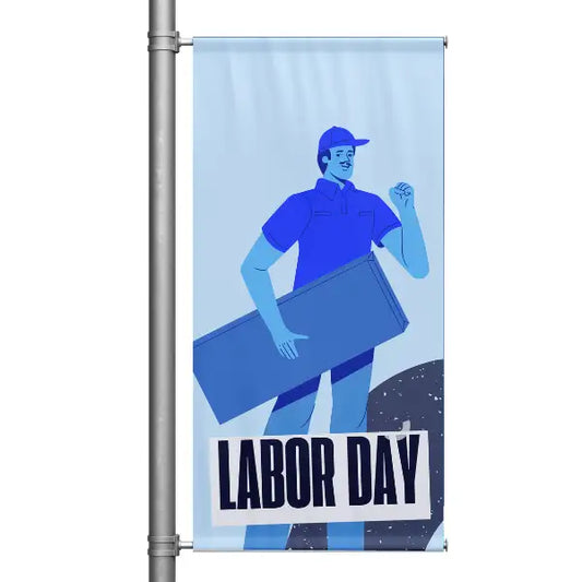 Labor Day Hard Work banner Blue