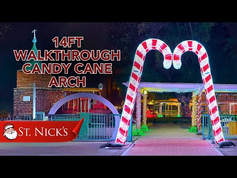 14ft walkthrough candy cane arch