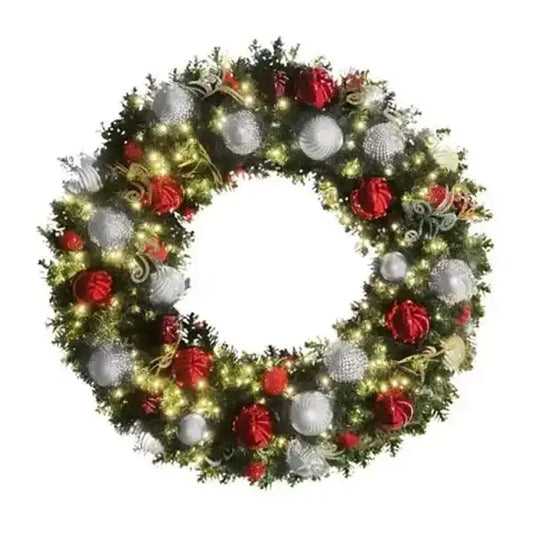 red-white-and-silver-pre-decorated-wreath