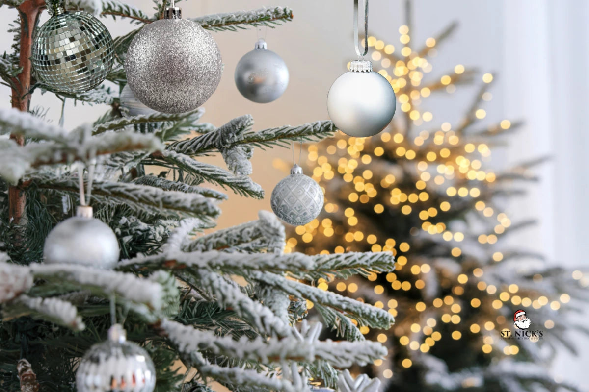 flocked-christmas-tree-with-silver-ornaments