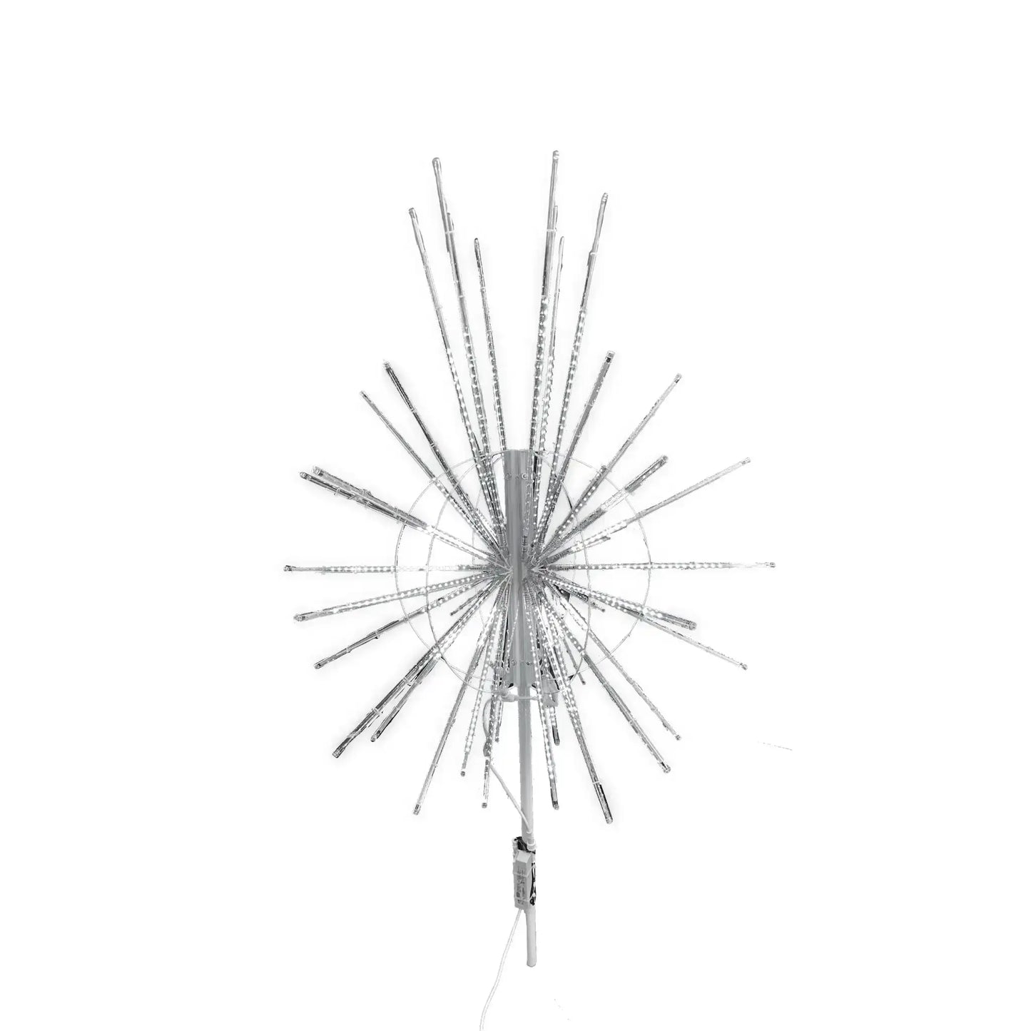Decorative silver starburst Christmas tree topper