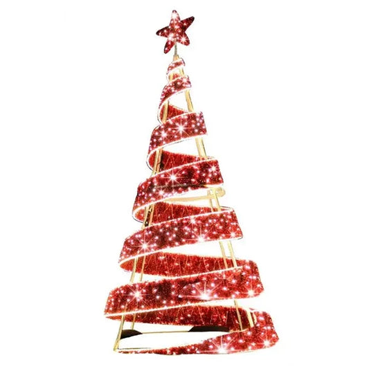 Spiral Red Tinsel 12FT - Specialty Trees