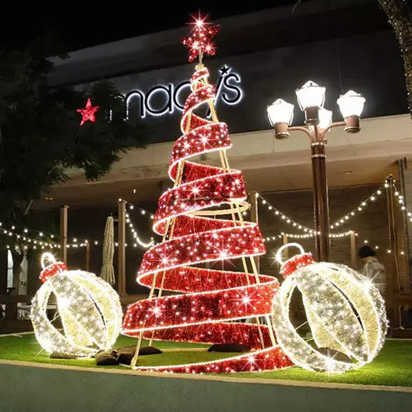 Spiral Red Tinsel 12FT - Specialty Trees