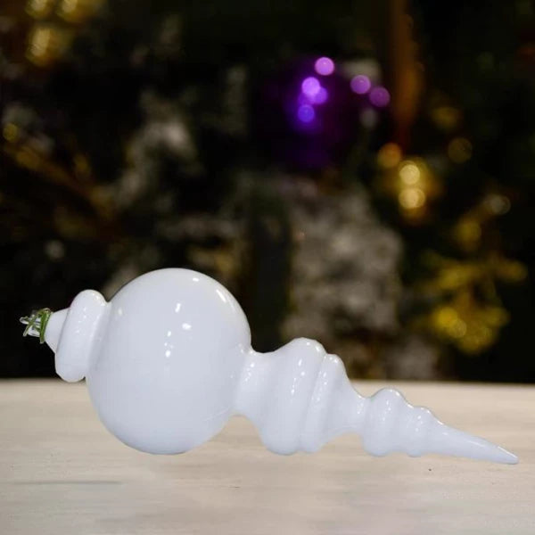white-shiny-finials-250mm-ornament