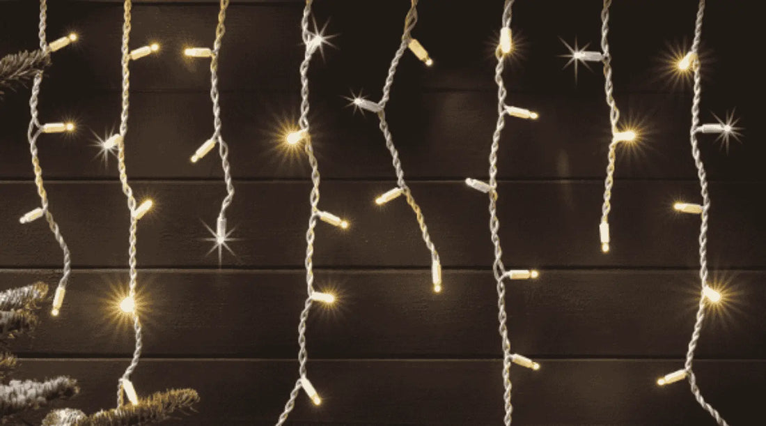 Warm white icicle LED lights