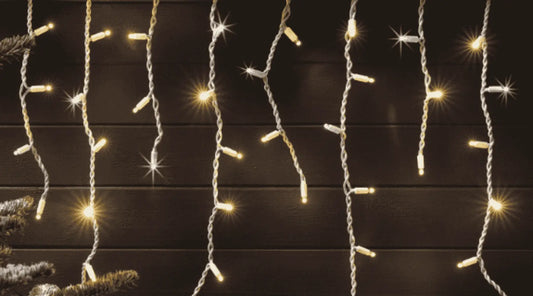 Warm white icicle LED lights