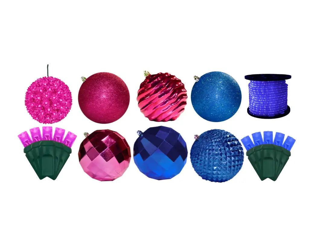 Pink Blue Christmas Decor