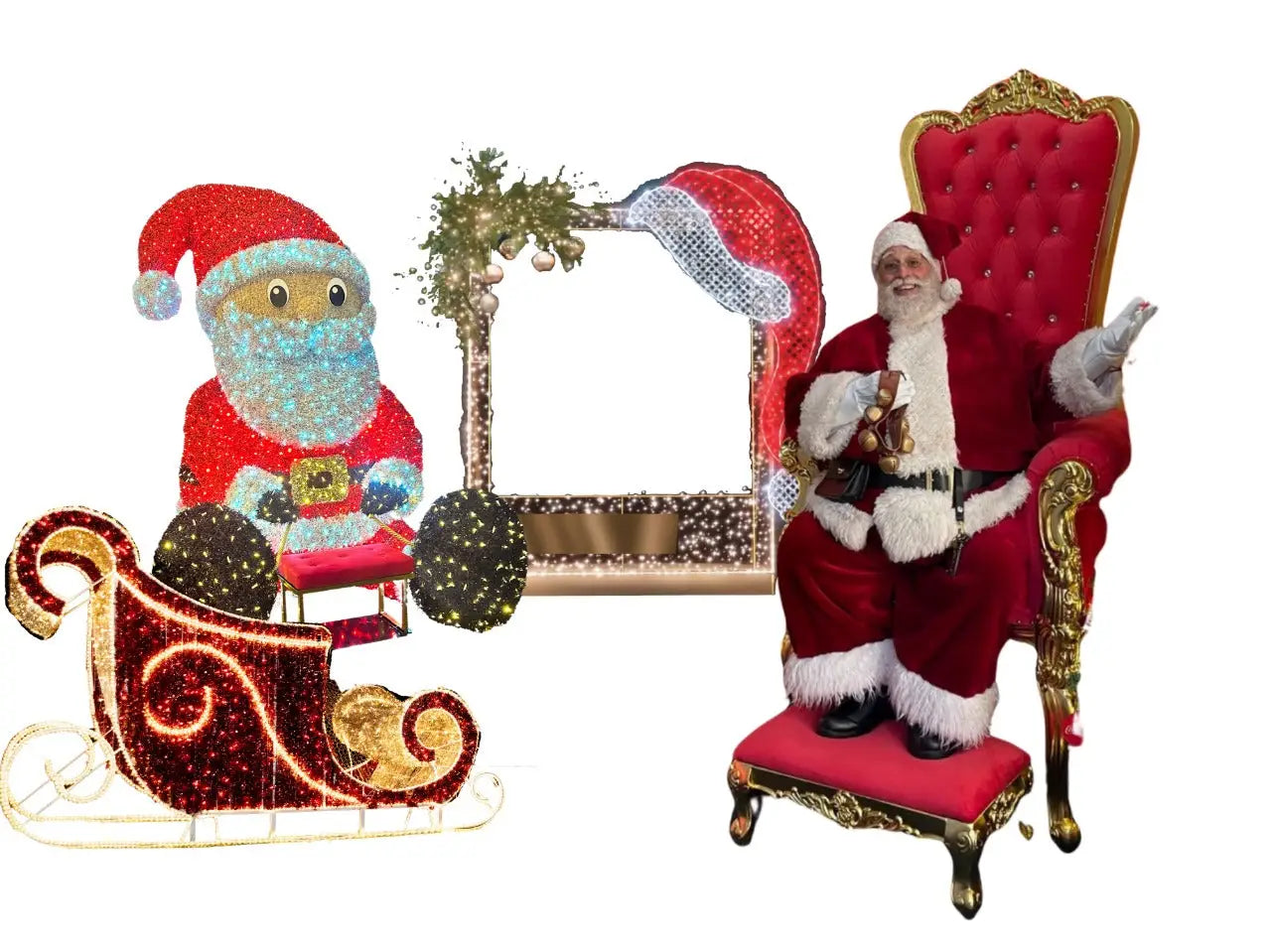 Santa Sets For Sale Lighted Santa Sleigh & Tinsel Santa Claus – St ...